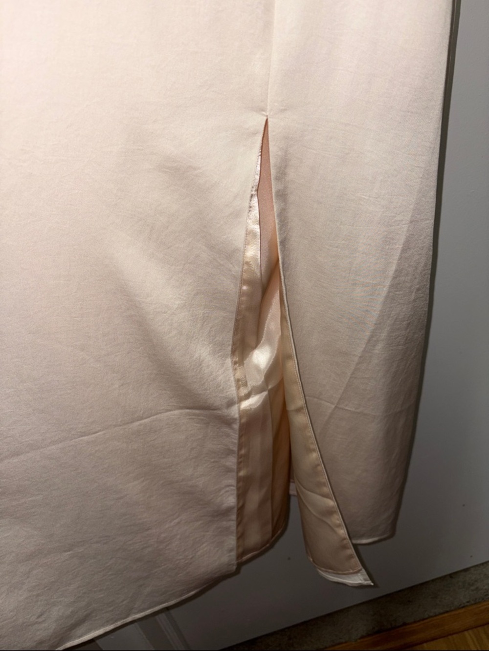 Express ivory(cream) High-Neck Midi Dress - Picture 3 of 5